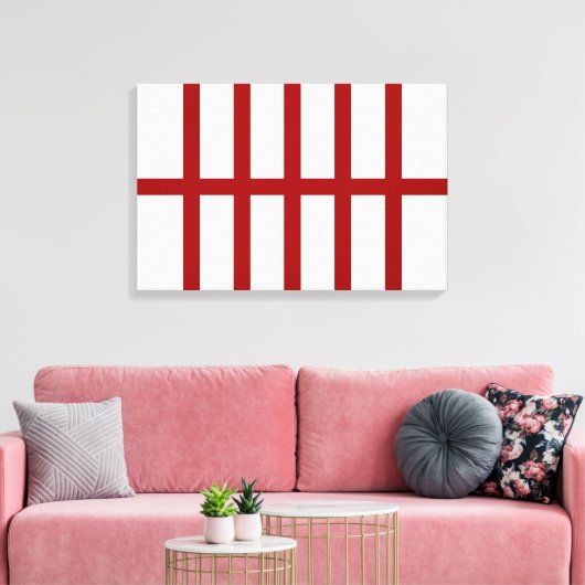 5 Bisected Red Lines Canvas Afdruk (Insitu (Woonkamer))