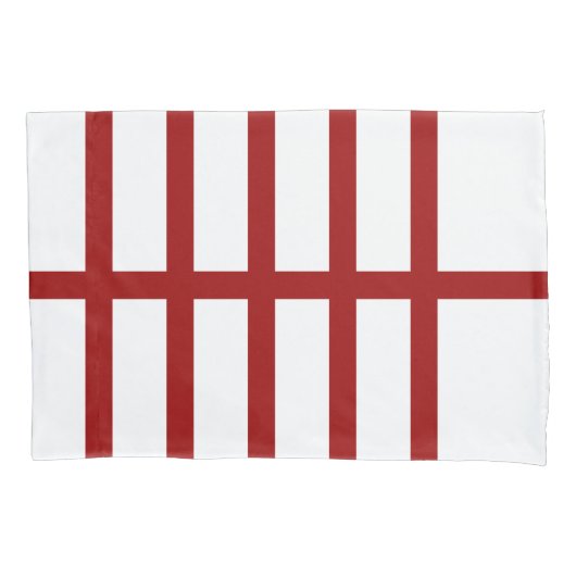 5 Bisected Red Lines Kussensloop (Voorkant-Links)