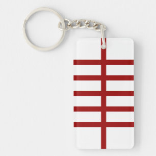 5 Bisected Red Lines Sleutelhanger
