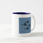 5 blauwe engelen tweekleurige koffiemok (Voorkant rechts)