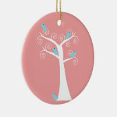 5 Blauwe Vogels in een Boom Ornament (Rechts)
