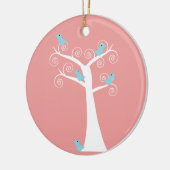 5 Blauwe Vogels in een Boom Ornament (Links)