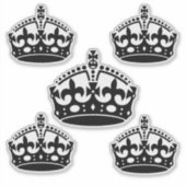 5 Blijf kalm Crown Black Sticker (Voorkant)