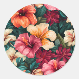 #5 Bloemen Patroon Ronde Sticker