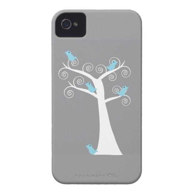 5 Bluebirds in een Tree Hoesje-Mate Hoesje (Achterkant)