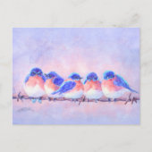 5 BLUEBIRDS OP EEN WIRE DOOR SHARON SHARPE BRIEFKAART (Voorkant)