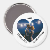 5 bruiloft Jubileum paar Keepsake hart foto Magneet (Voorkant / Achterkant)