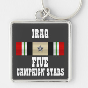 5 CAMPAGNE STERREN / IRAK VETERAAN / SLEUTELHANGER