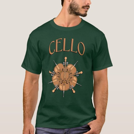 5 cello tekst t-shirt (Voorkant)