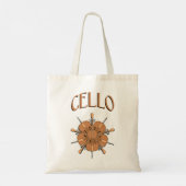 5 cello tekst tote bag (Achterkant)