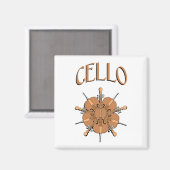 5 Cellos Tekst Magneet (Voorkant / Achterkant)