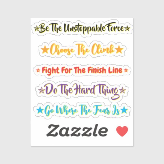 5 Challenge Quotes | Motivational & Inspirational Sticker (Vel)