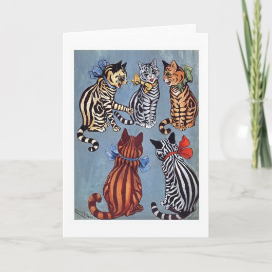 5 charmante Katten Louis Wain Kaart (Voorkant)