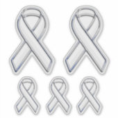5 Chrome Style Print Witte Lint Bekendheid Sticker (Voorkant)