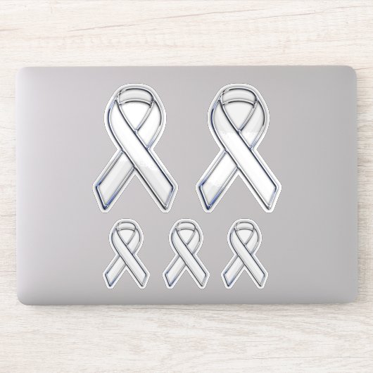 5 Chrome Style Print Witte Lint Bekendheid Sticker (Computer)