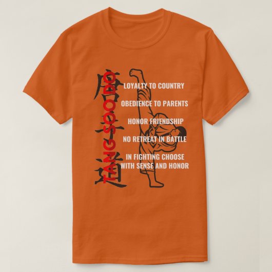 5 Codes Tang Soo do Martial Arts T-shirt (Design voorkant)