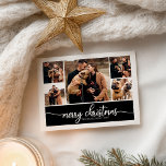 5 Collage Stylish Merry Christmas Black Briefkaart<br><div class="desc">5 Foto's Klein Stijlvol Kerst Zwart Briefkaart</div>