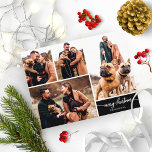 5 Collage Stylish Merry Christmas Black Briefkaart<br><div class="desc">5 Foto's Klein Stijlvol Kerst Zwart Briefkaart</div>