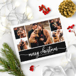 5 Collage Stylish Merry Christmas Black Briefkaart<br><div class="desc">5 Foto's Klein Stijlvol Kerst Zwart Briefkaart</div>