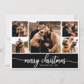 5 Collage Stylish Merry Christmas Black Kaart (Voorkant)
