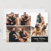 5 Collage Stylish Merry Christmas Black Kaart (Voorkant)