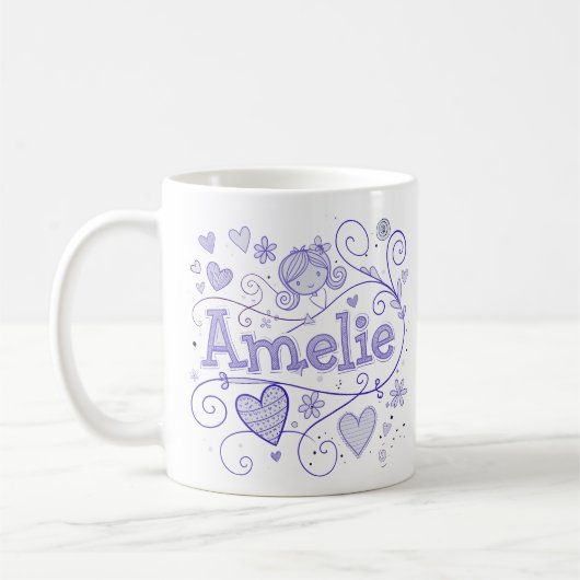 5 Color Amelie 1 - Doodle Koffiemok (Links)