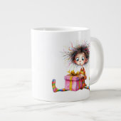 *  5 Colorful  Whimsical Christmas BOY  Gift AP97 Grote Koffiekop (Voorkant rechts)
