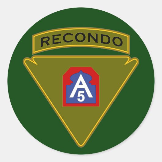 5 Corps Recondo pocket patch 2 Ronde Sticker (Voorkant)
