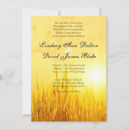 5 dagen per week7 Uitnodiging voor bruiloft Land H (Voorkant)