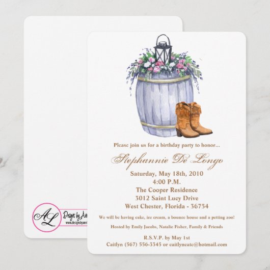 5 dagen per week, 7 dagen per dag, Uitnodiging zom (Voorkant / Achterkant)