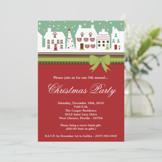 5 dagen per week 7 kerst in de stad Uitnodiging vo (Staand voorkant)