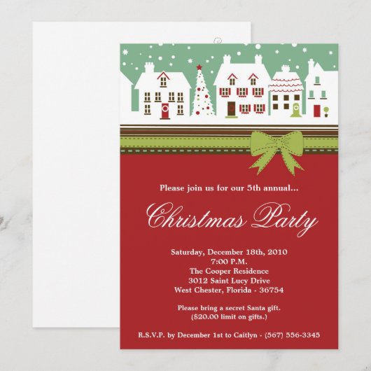 5 dagen per week 7 kerst in de stad Uitnodiging vo (Voorkant / Achterkant)