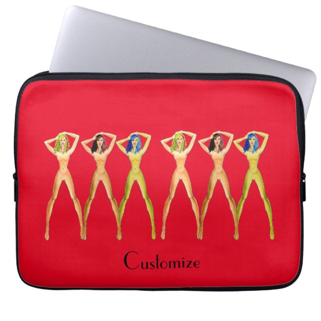5 dames met lange poten, permanent Thunder_Cove Laptop Sleeve (Voorkant)