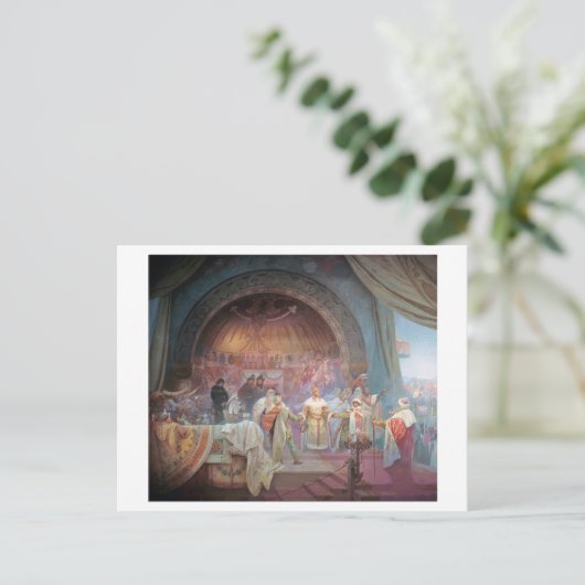 #5 De Bohemische koning Premysl Otakar II, Mucha Briefkaart (Staand voorkant)