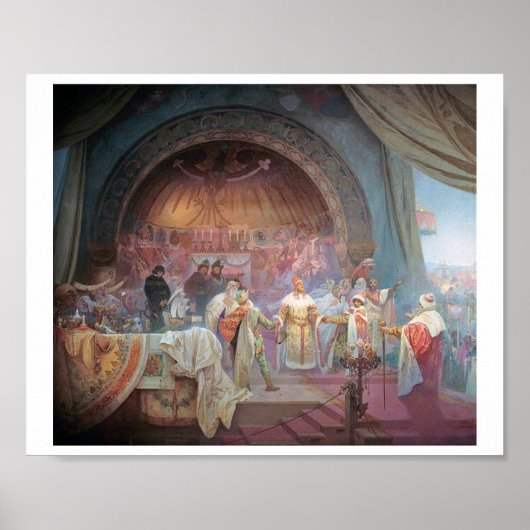#5 De Bohemische koning Premysl Otakar II, Mucha Poster (Voorkant)