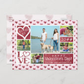 5 de Harten Valentijn van de Waterverf van de Wijn Feestdagenkaart (Voorkant / Achterkant)