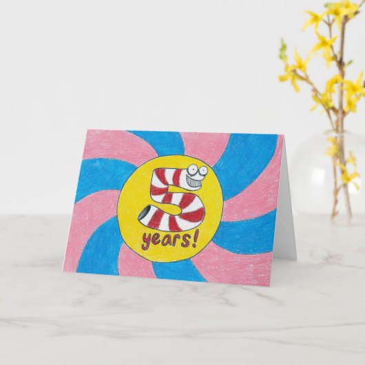 5 de Kaart jaar van de Verjaardag/van het Jubileum (Gele Bloem)