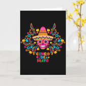 5 De Mayo Cinco De Mayo Hoed Maraca Premium Tr Kaart (Gele Bloem)