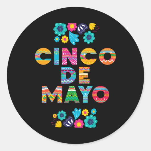 5 De Mayo Cinco De Mayo Sombrero Maraca Ronde Sticker (Voorkant)