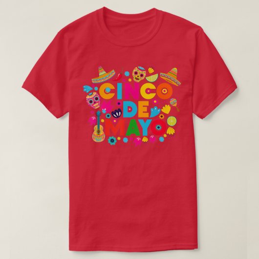 5 De Mayo Cinco De Mayo Sombrero Maraca T-shirt (Design voorkant)