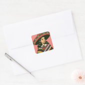 5 de Mayo Fiesta Retro Sarape Party Favoriet Vierkante Sticker (Envelop)
