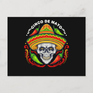 5 De Mayo Mexican Sugar Skull, Cinco De Mayo Skull Briefkaart