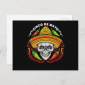 5 De Mayo Mexican Sugar Skull, Cinco De Mayo Skull Briefkaart (Voorkant / Achterkant)