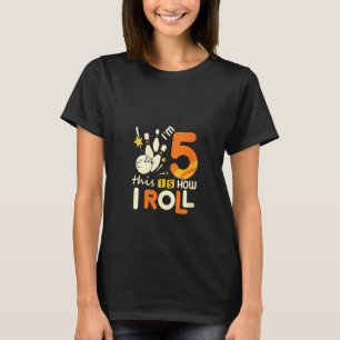 5-de-verjaardag-Bowling-Shirt Ik ben 5 vijf T-shirt