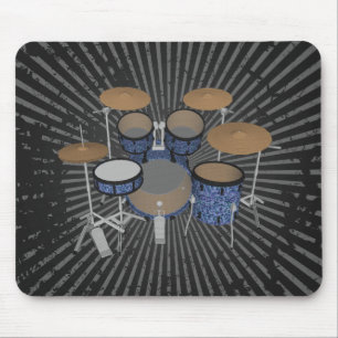 5-delig drumstel - op maat gemaakte blauwe drums - muismat