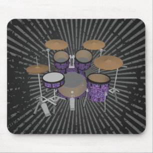 5 delige Drum Kit - Aangepaste Violet Drums - Mous Muismat