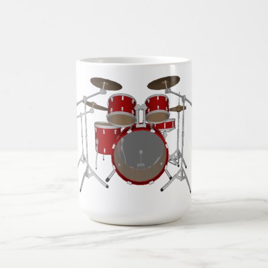 5 delige Drum Kit - Rood - Koffie Mok - Drum Set (Center)