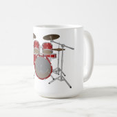5 delige Drum Kit - Rood - Koffie Mok - Drum Set (Voorkant rechts)