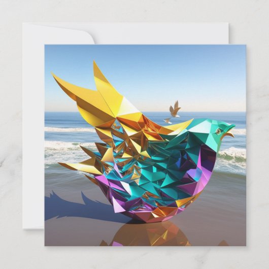 5-dimensionale origami seabird notitiekaartje (Voorkant)