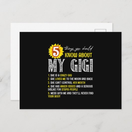 5 dingen die je moet weten over mijn Gigi Sunflowe Uitnodiging Briefkaart (Voorkant / Achterkant)